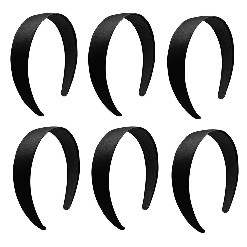 1.2 Inch Satin Headbands, Ladies and Girls Antiskid Hard Hair Bands, DIY Hair He